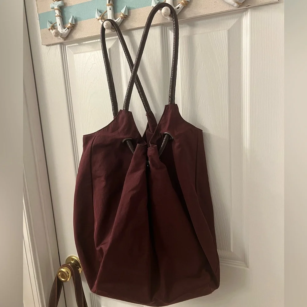 Hobo International Elizabeth Nylon & Leather Tote Bag in Eggplant
